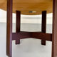 Ancienne table en bois marqueté design Dieter Waeckerlin Idealheim, années 70
