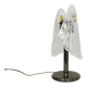 Large foliage table lamp in glass and anthracite gray metal. 80 years