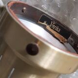 Set of 2 vintage glass & brass icicle pendant lamps for Vitrika, Denmark, 1960's/1970's