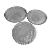 Lot of glass dish with beaded rim for fruit or decoration