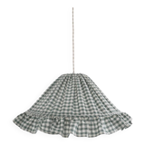 Emilia "small green squares" conical textile suspension with flounce