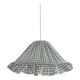 Emilia "small green squares" conical textile suspension with flounce