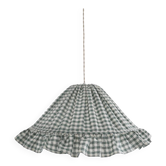 Suspension textile conique avec volant Emilia "petits carreaux vert"