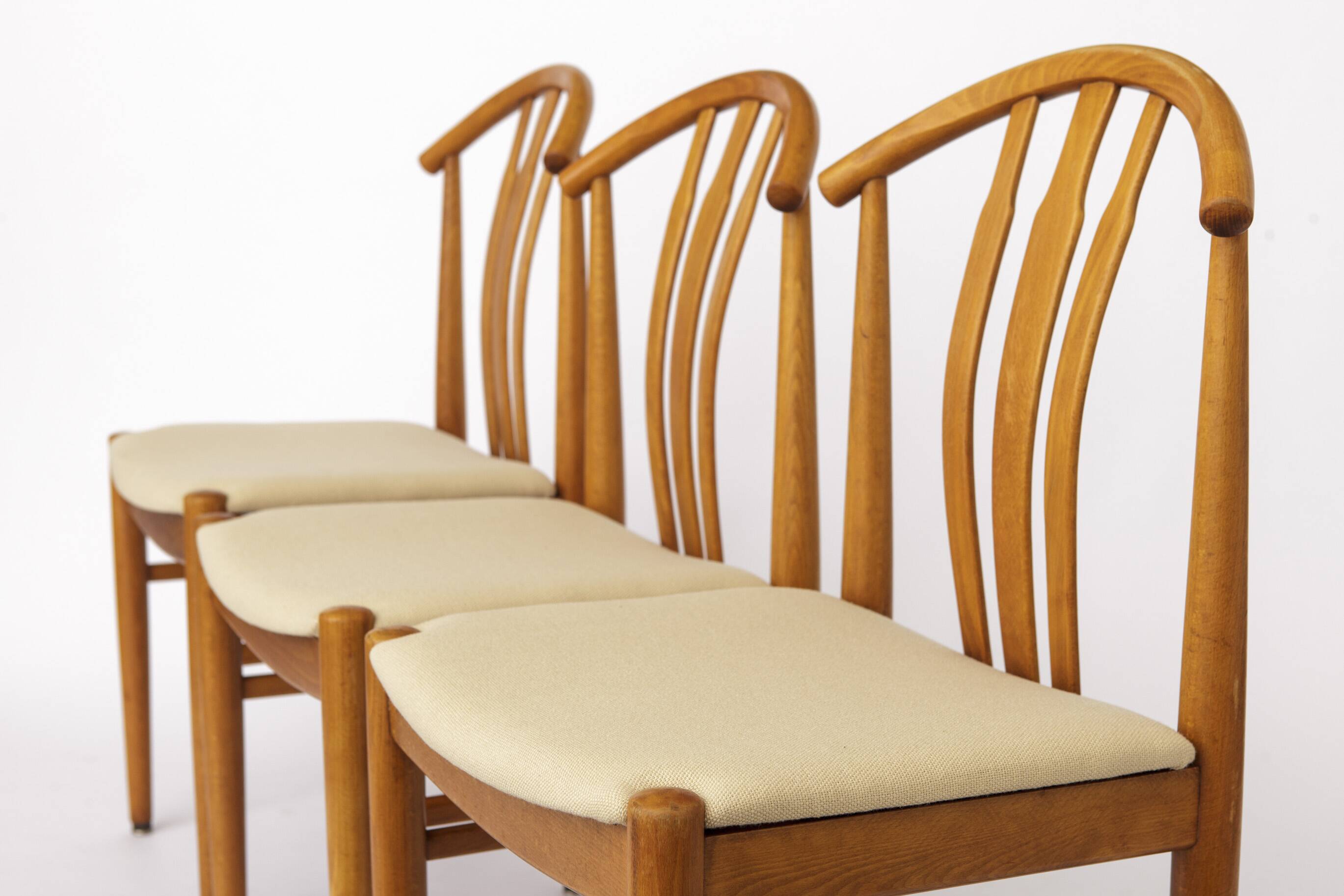Set of 3 Vintage Swedish Chairs | Carl-Ewert Ekström | 1970s Beechwood
