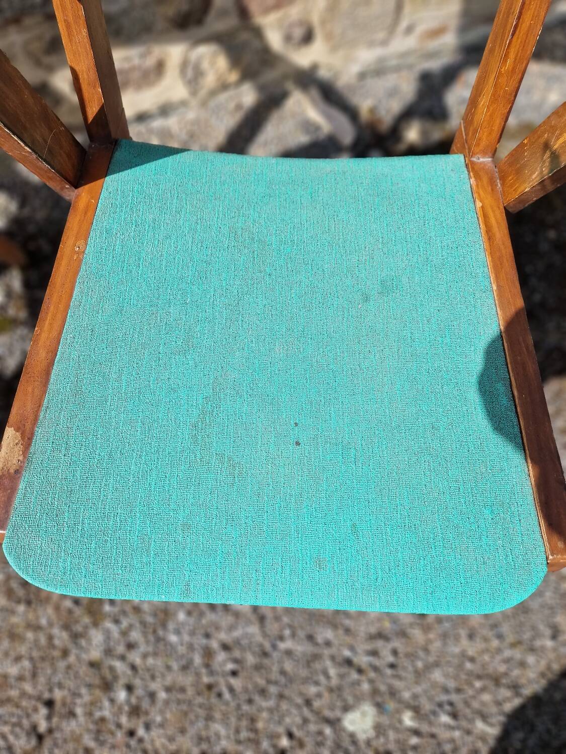 Set of 3 bridge armchairs with compass legs from the 50s/60s