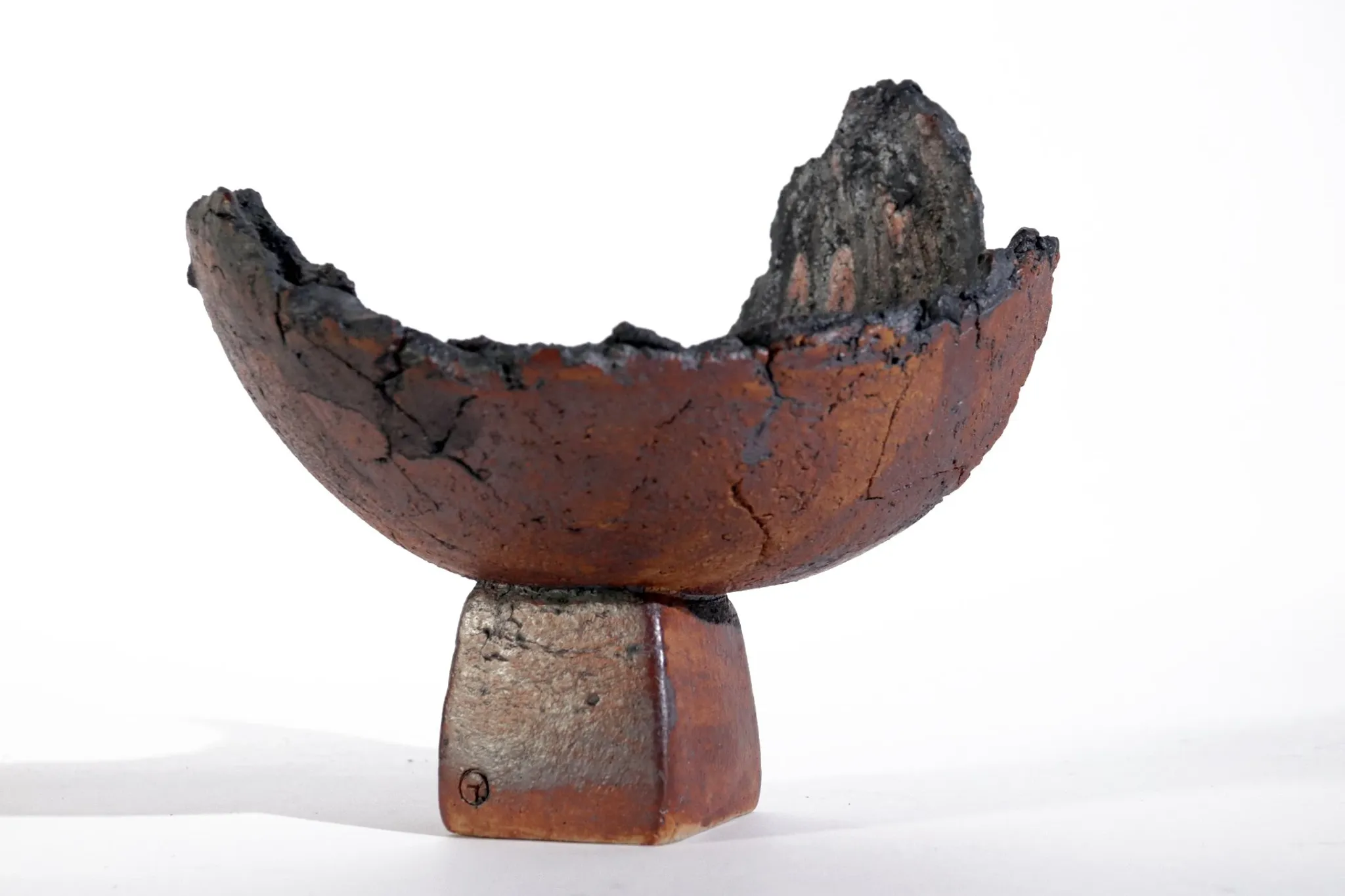 Ceramic / glass sculpture bowl with monogram