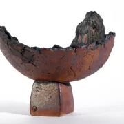 Ceramic / glass sculpture bowl with monogram