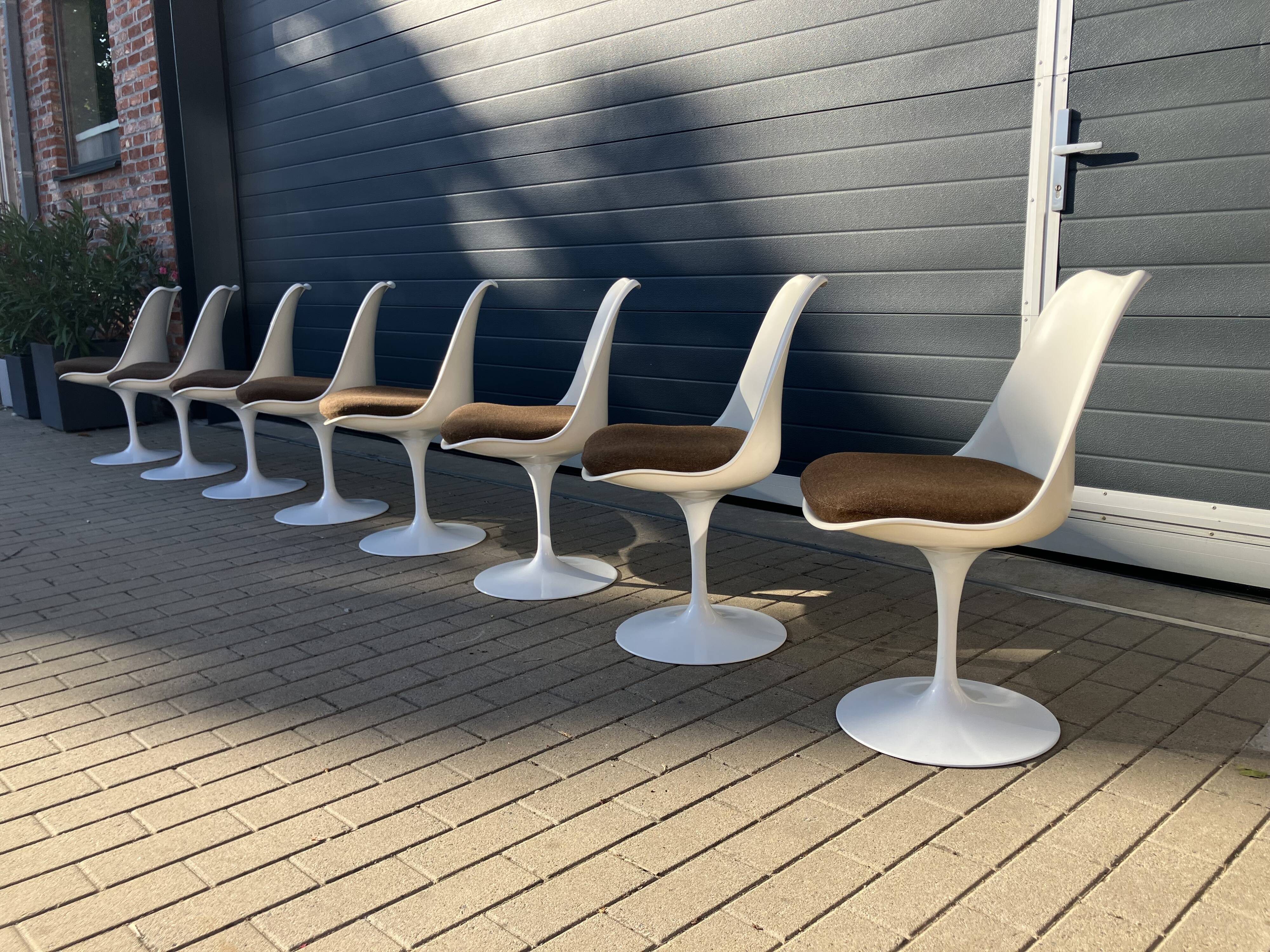 8x original Knoll Tulip dining chairs Eero Saarinen