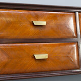 60s italian sidebaoard walnut teak and marble by vittorio dassi