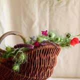 Large old basket in real chestnut