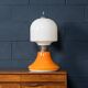 Vintage 20thc italian white & orange glass table lamp c.1970