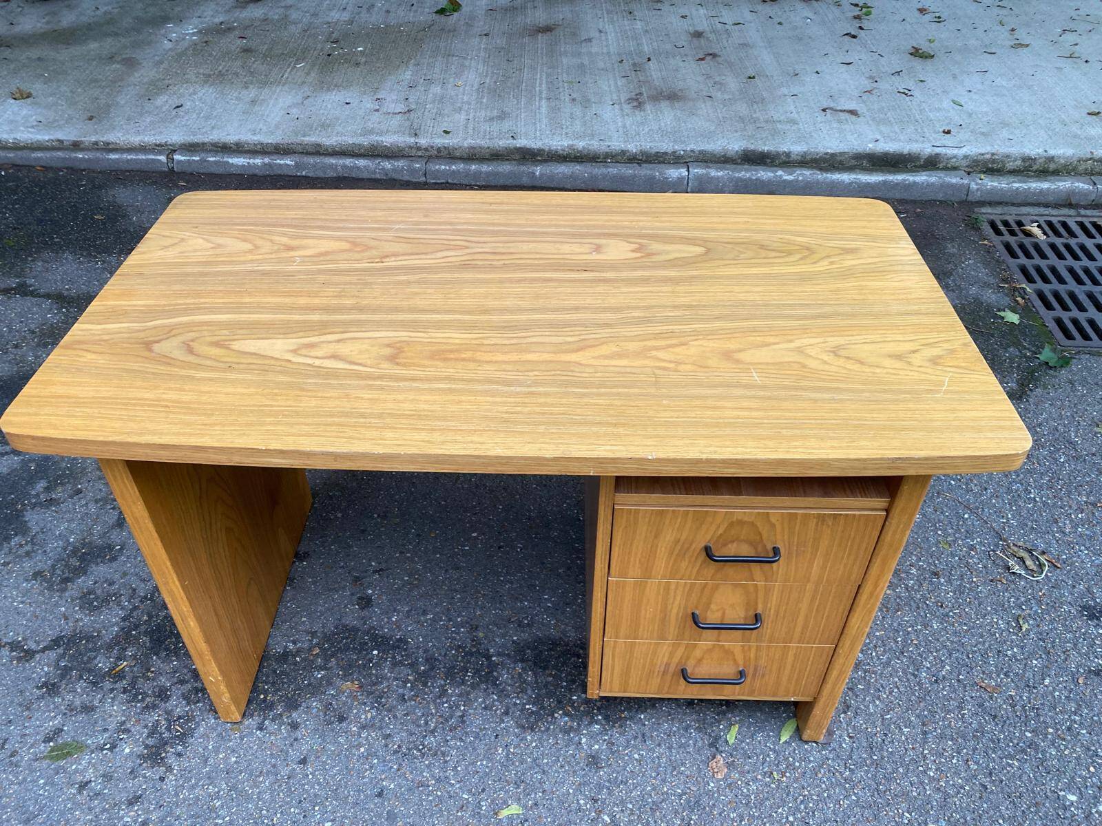 Scandinavian wooden desk from the 1980s with drawers