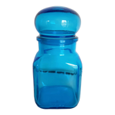 Blue glass bottle with airtight lid, spice jar