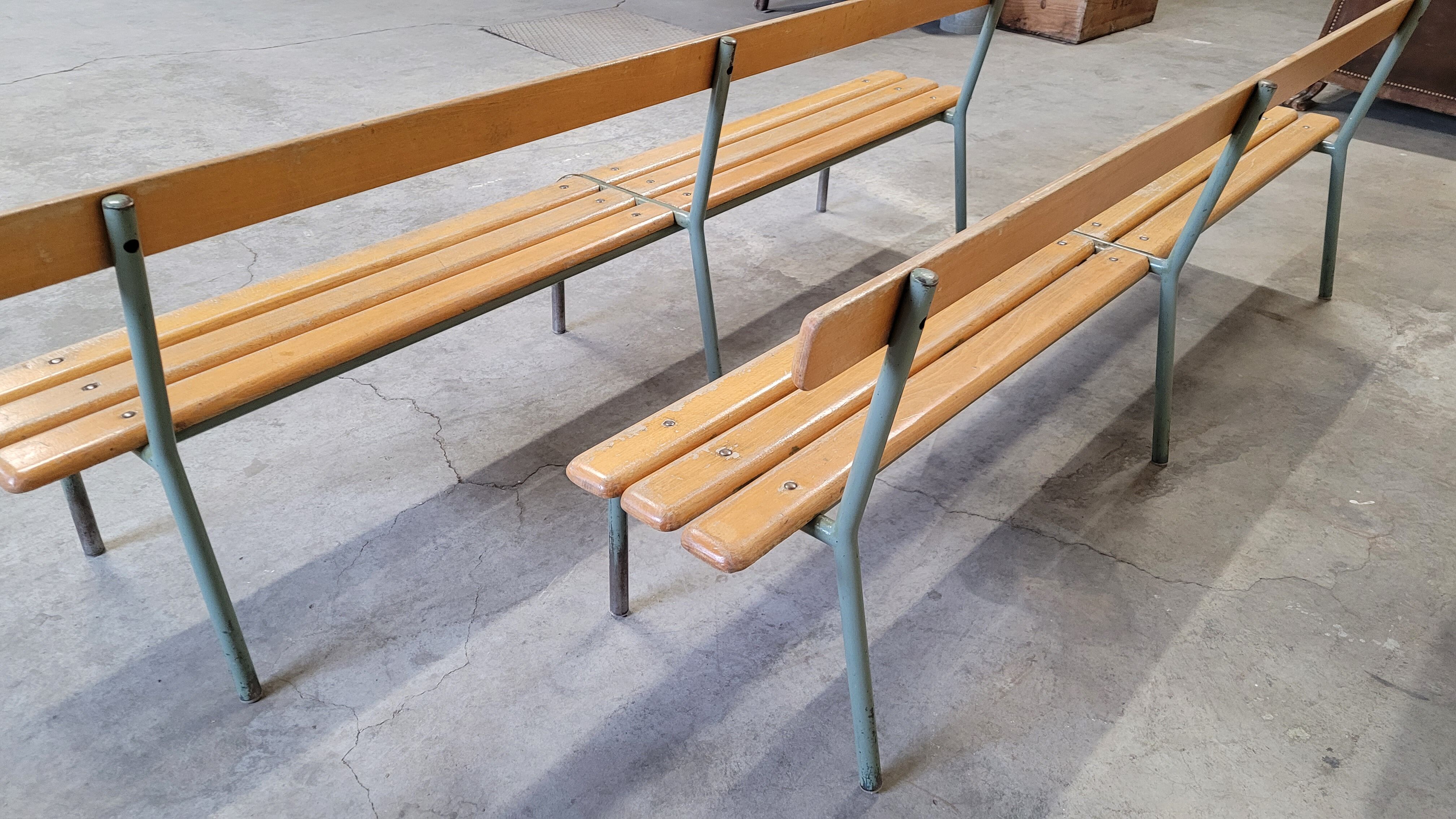 Pair of kindergarten benches for children made in 1950