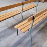 Paire de bancs d'école maternelle enfant fabrication 1950