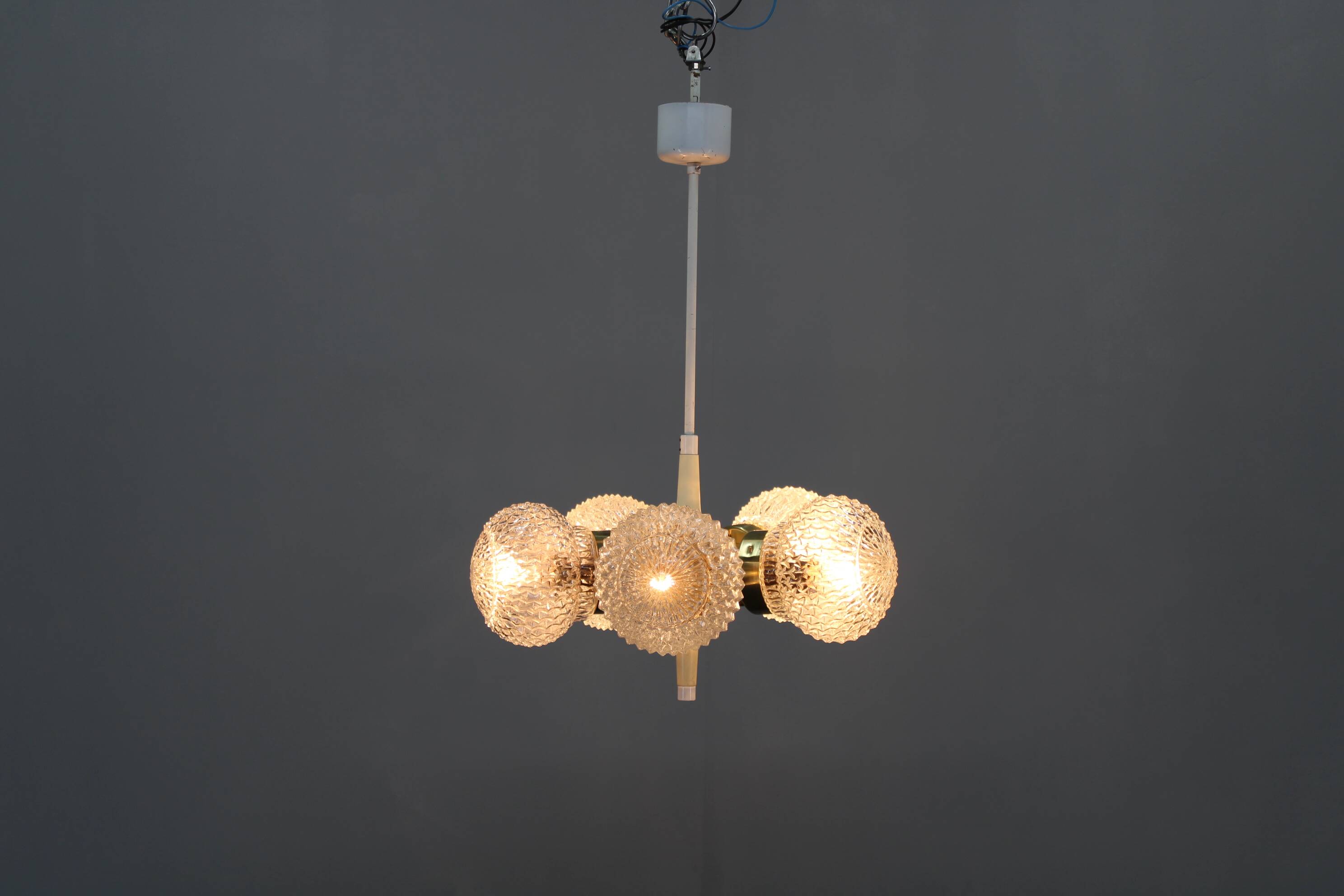 1970s Glass Chandelier by Instala Decin, Czechoslovakia