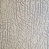 Pair of mustard skaï armchairs, brass feet