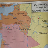 Rossignol school poster historic map No.9 - 10 Jeanne D'Arc and Louis XI