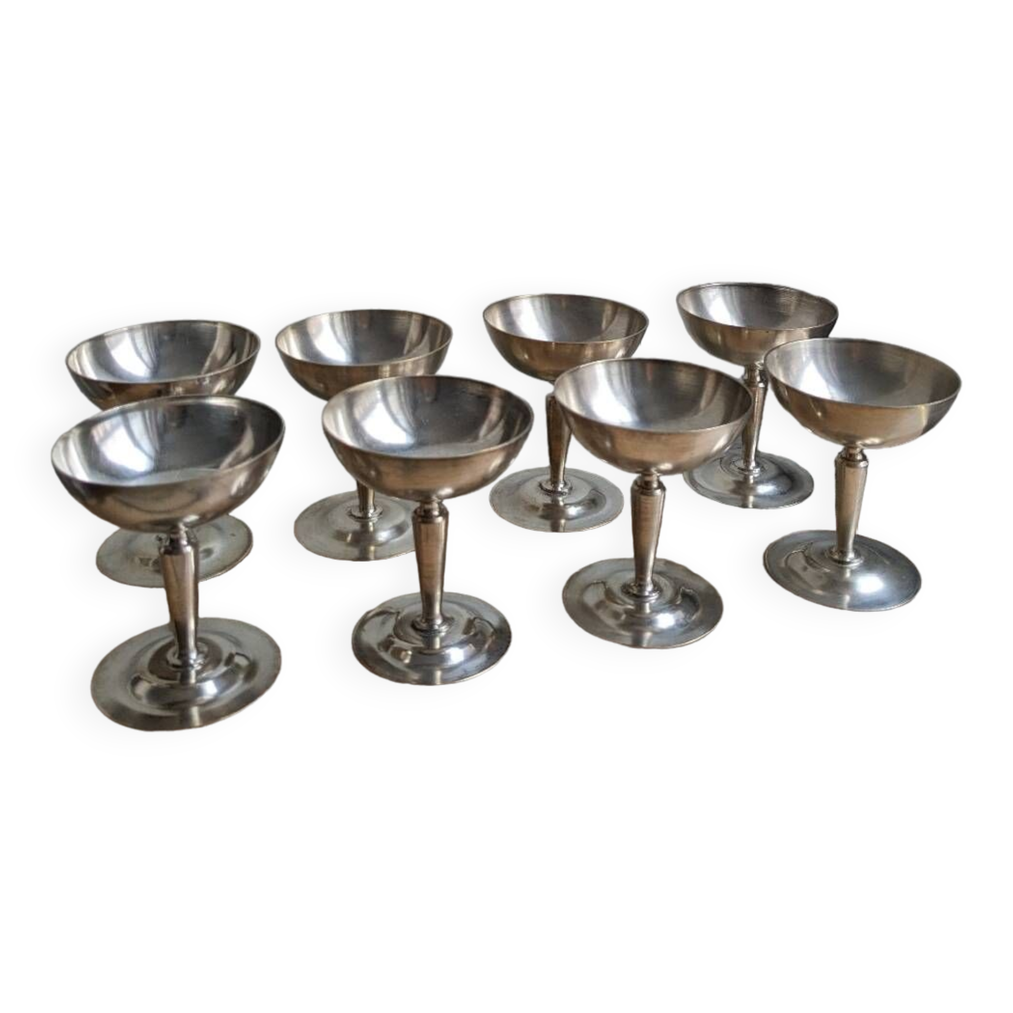 8 metal ice cream cups