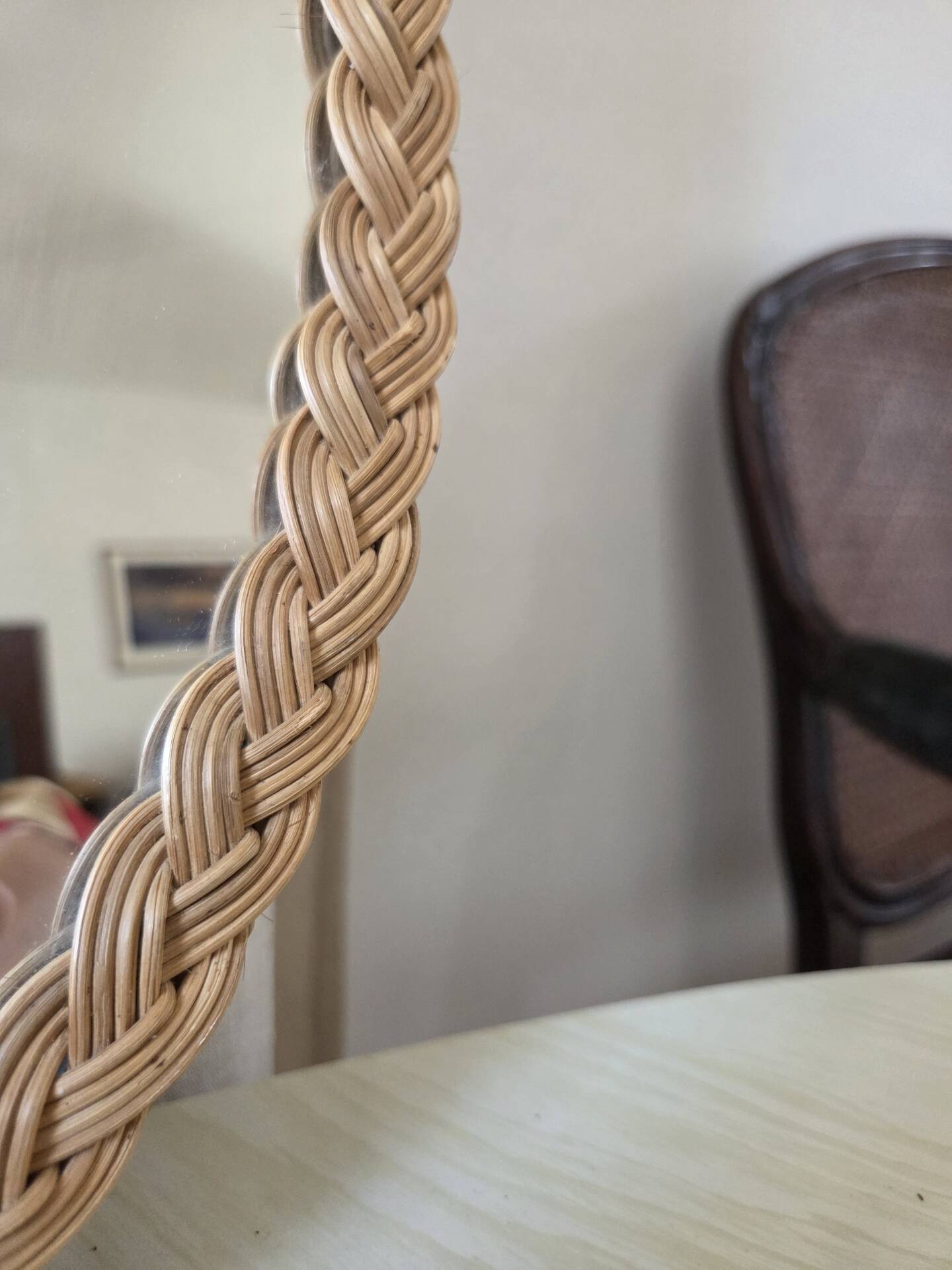 Rattan mirror from the 60s/70s.