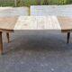 Renovated round Art Deco dining table, extendable, made of solid oak, 213cm.