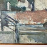 Vintage oil on canvas by S.Ekengren Architectural Landscape at Cadaques