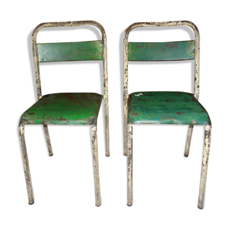 2 tin chairs