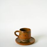 Glazed stoneware coffee service consisting of a coffee pot and 5 cups.