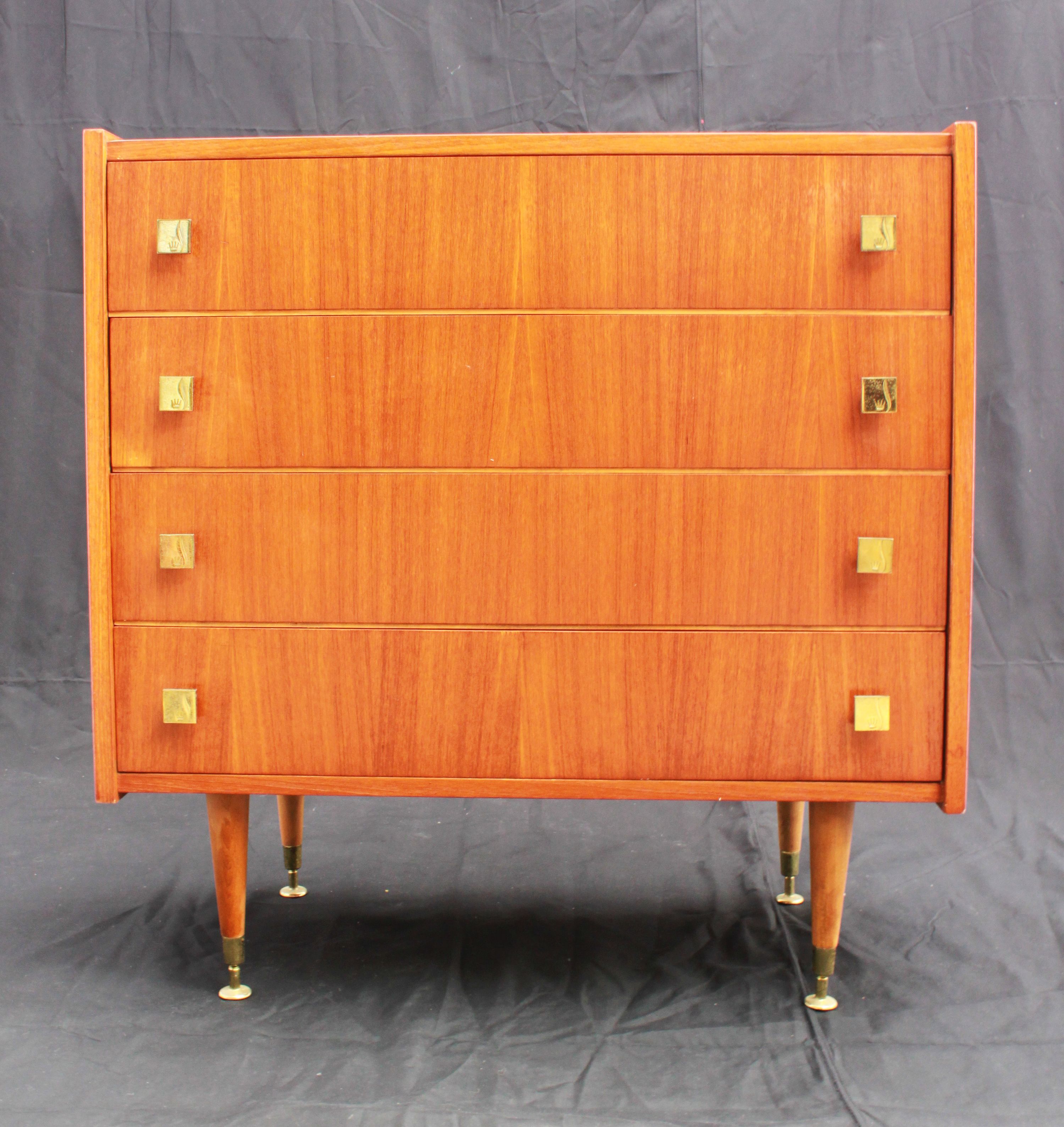 Scandinavian style chest of drawers, mid-century, 4 drawers