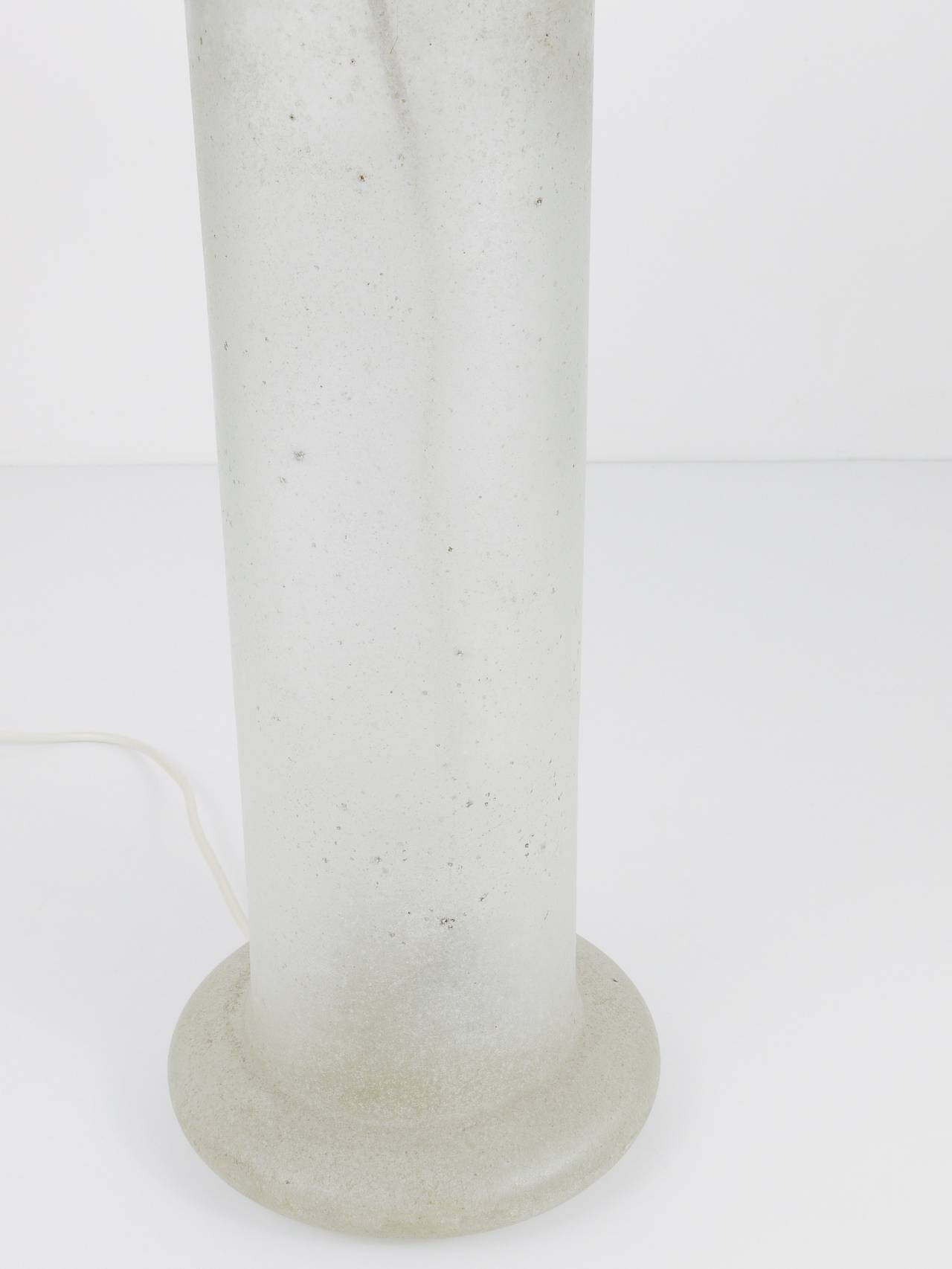 Table lamp signed by Karl Springer with a frosted glass base, 1970s.