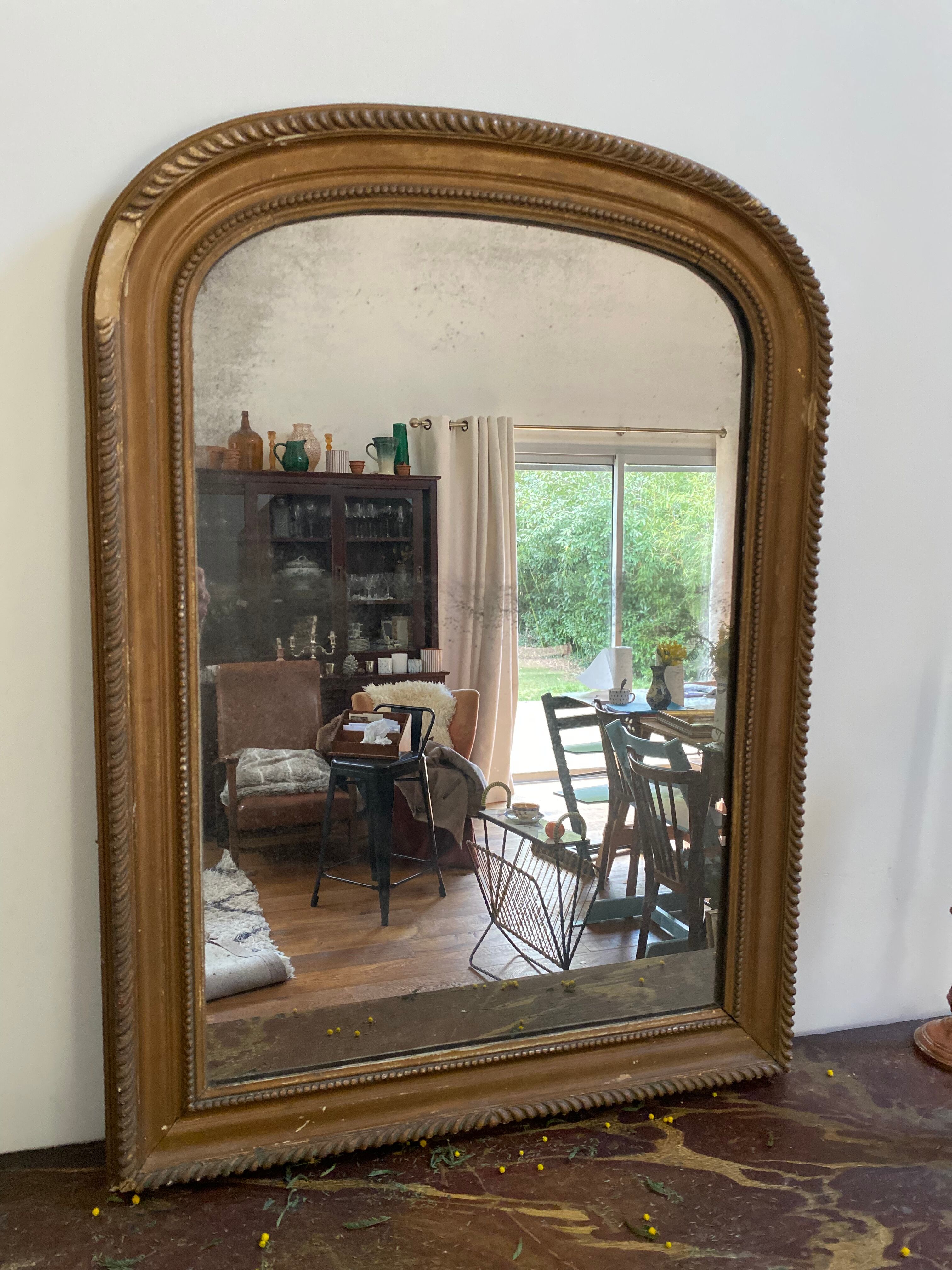 Old gilded mirror Louis Philippe style, 80x57 cm