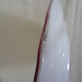 2 flat plates red flower faience Saint Clément