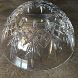 Crystal bowl rounded shape with pattern of carved stars - 23 cm