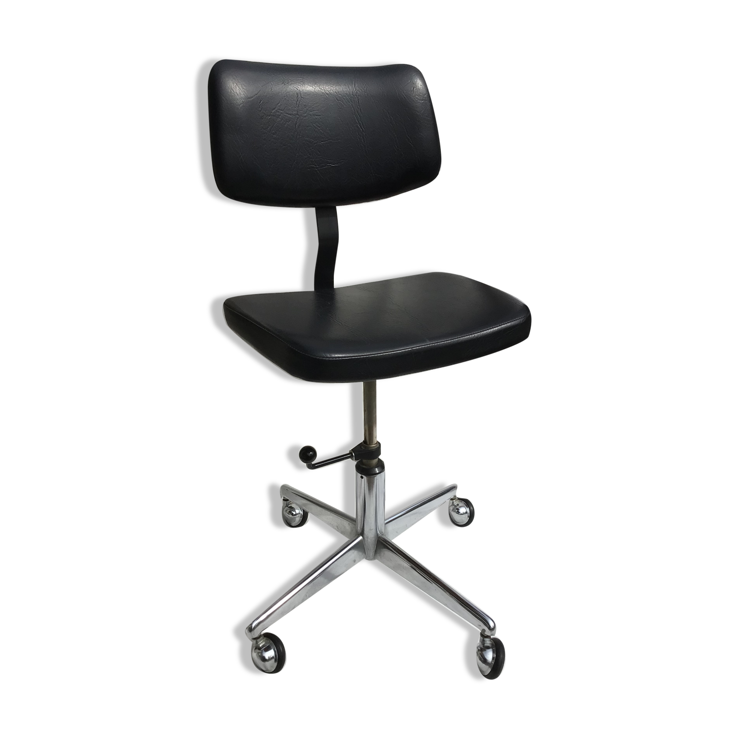 Adjustable swivel desk chair with 70's wheels
