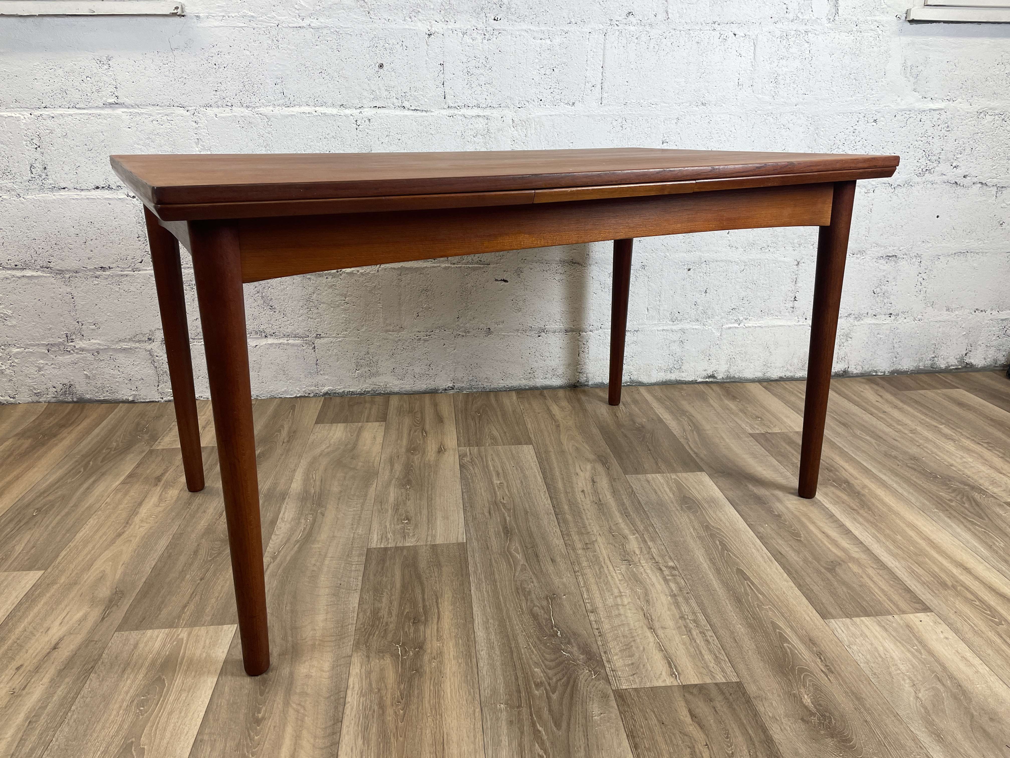 Scandinavian teak dining table and oak extensions, 60s