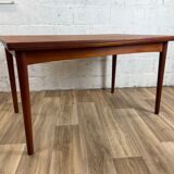 Scandinavian teak dining table and oak extensions, 60s