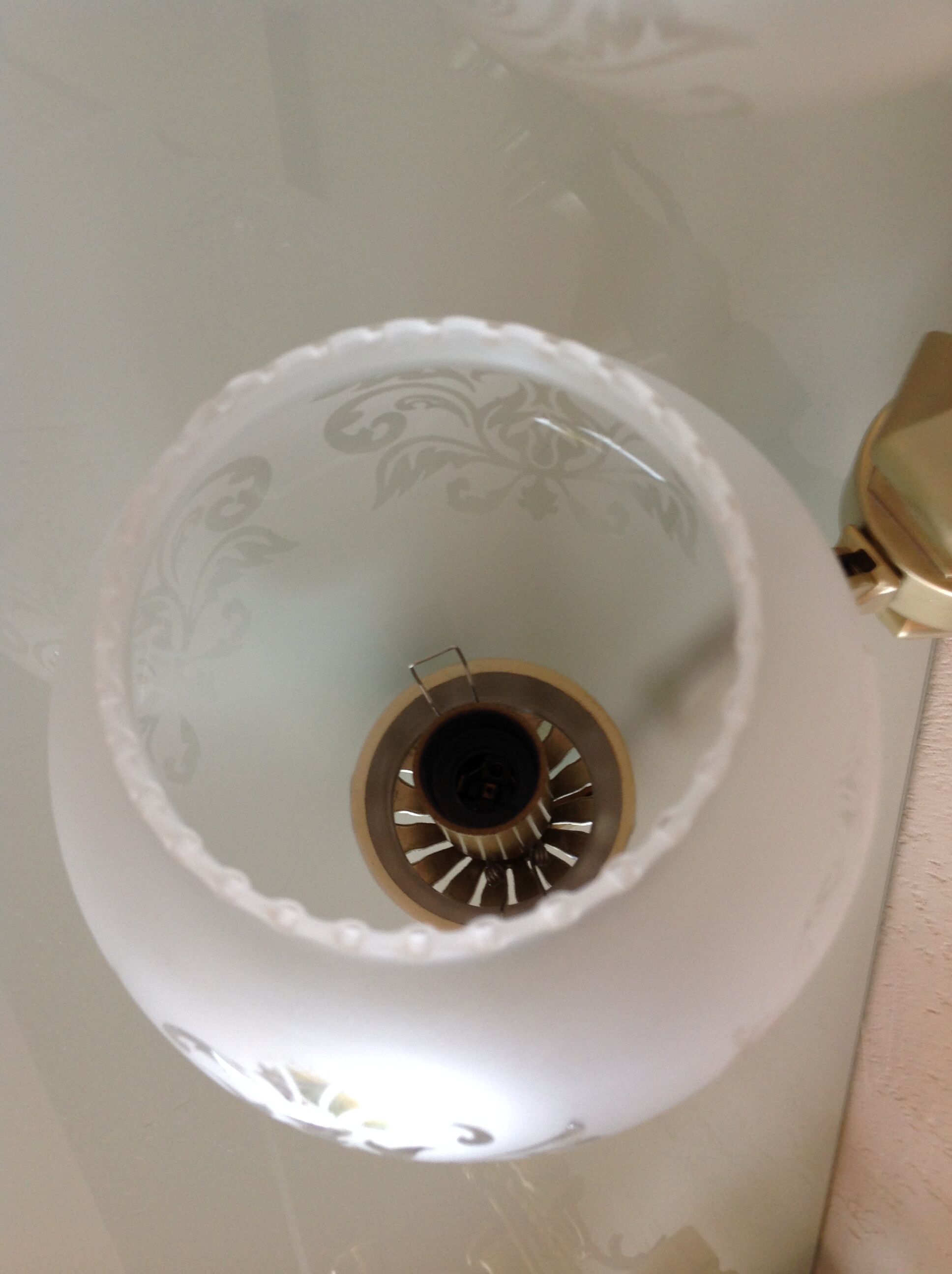 Pair of wall lamps in gilded metal and frosted glass art deco style