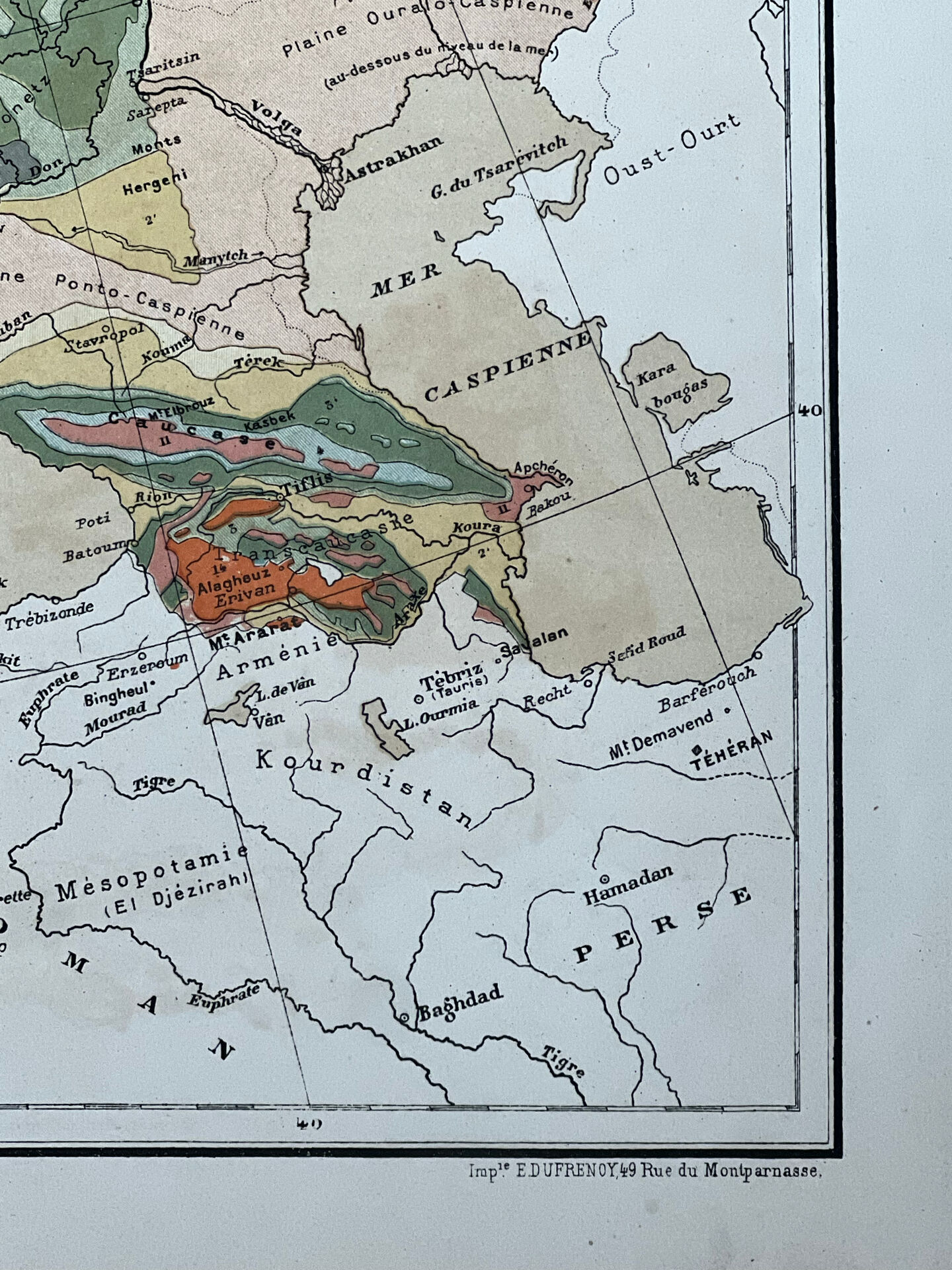 Original map of Europe 37x48cm - 1888