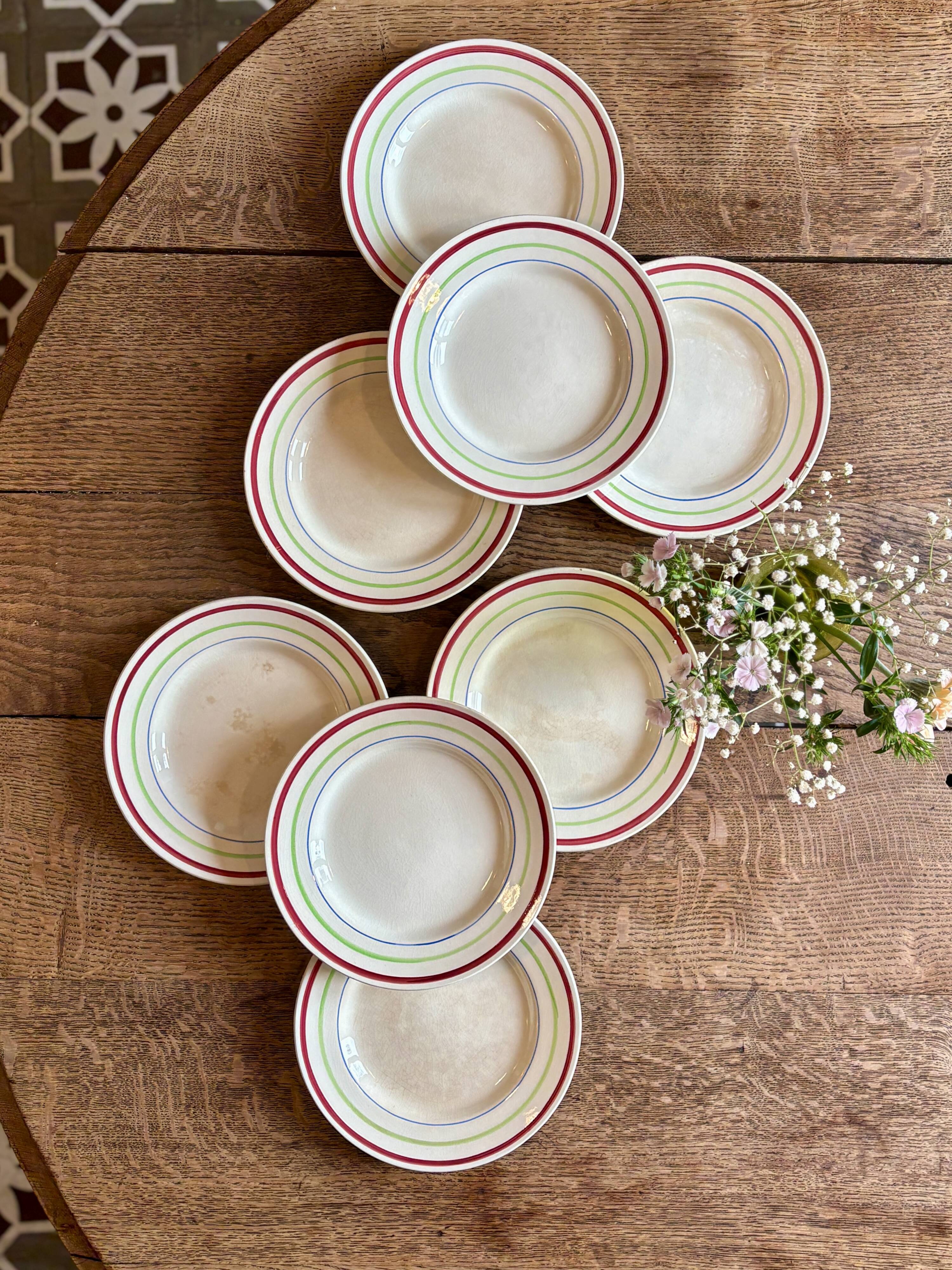 Set of 8 vintage dessert plates - Gilles de Gien