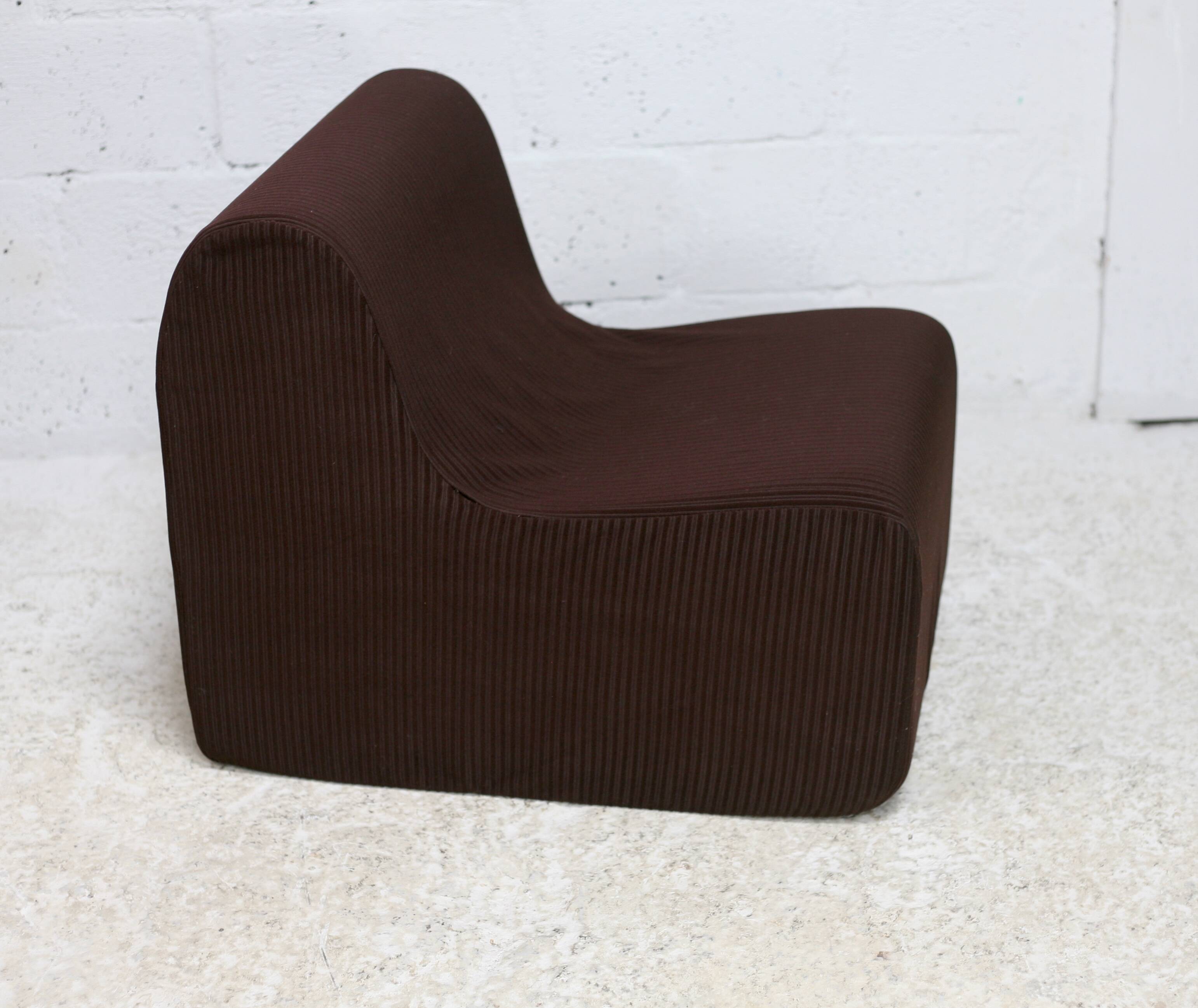 Chair, foam and velvet. Circa 1970