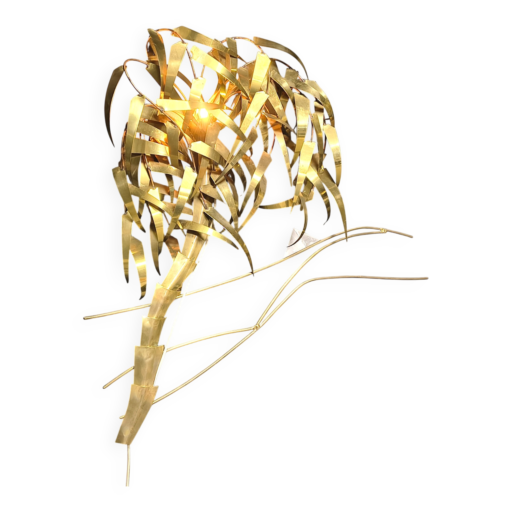 Palm tree wall light by Daniel D'Haeseleer, 1970s