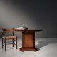 Art Deco carved oak Side Table, Belgium ca. 1920