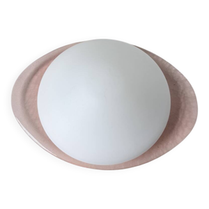 Lampe applique rose verre