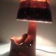 Ceramic lamp terracotta and lampshade wool 50/60