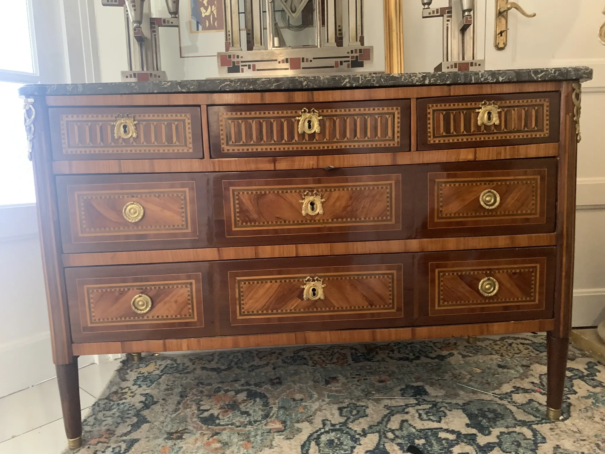 restored Louis XIV commode stamped