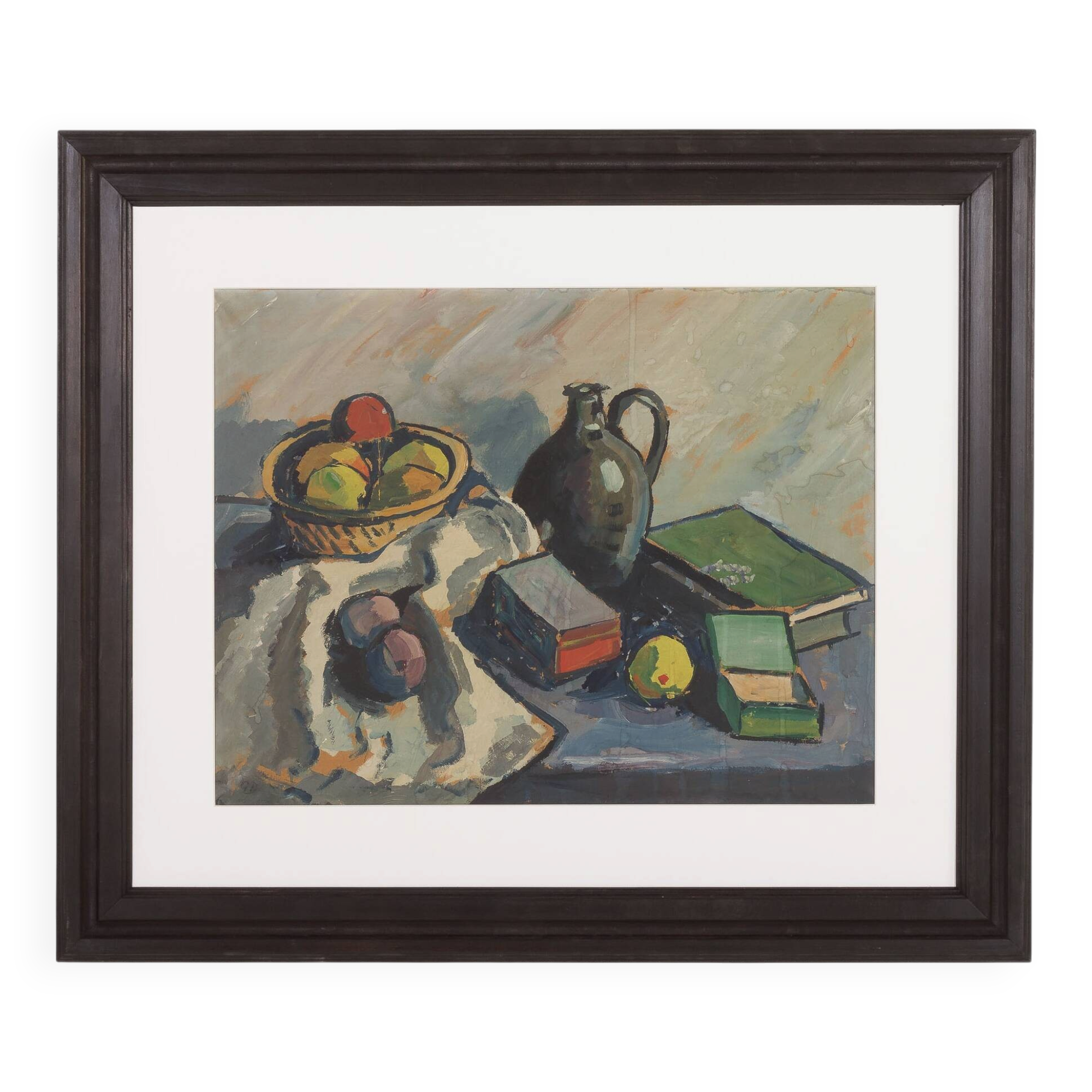 Vintage still life painting, end of 20th century
