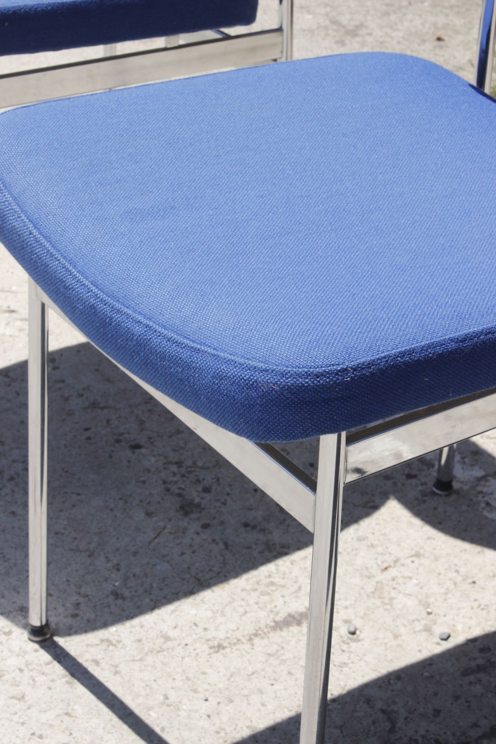 Chairs stella chrome & fabric 1970s, set of 4