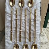 6 golden teaspoons/tea spoons