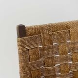 Wooden and rope bridge armchair, 1960