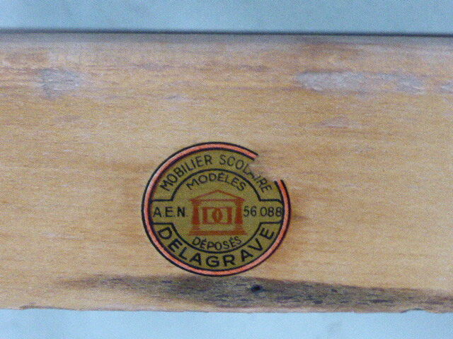 Lovely desk table wooden childrens furniture school Delagrave vintage 1960/70